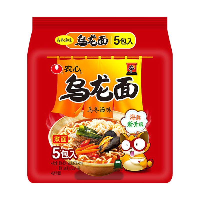 韩国进口方便面农心小浣熊辣味乌冬面炸酱拌面乌龙面海鲜泡面拉面