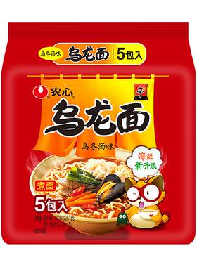 韩国进口农心小浣熊乌龙面5连包