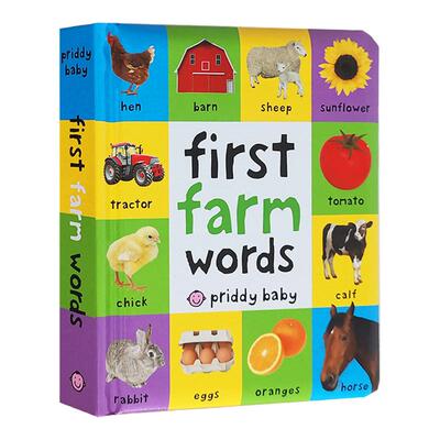 英文原版 启蒙认知100词 First 100 Farm Words 幼儿图解词典 宝宝图片颜色认知书