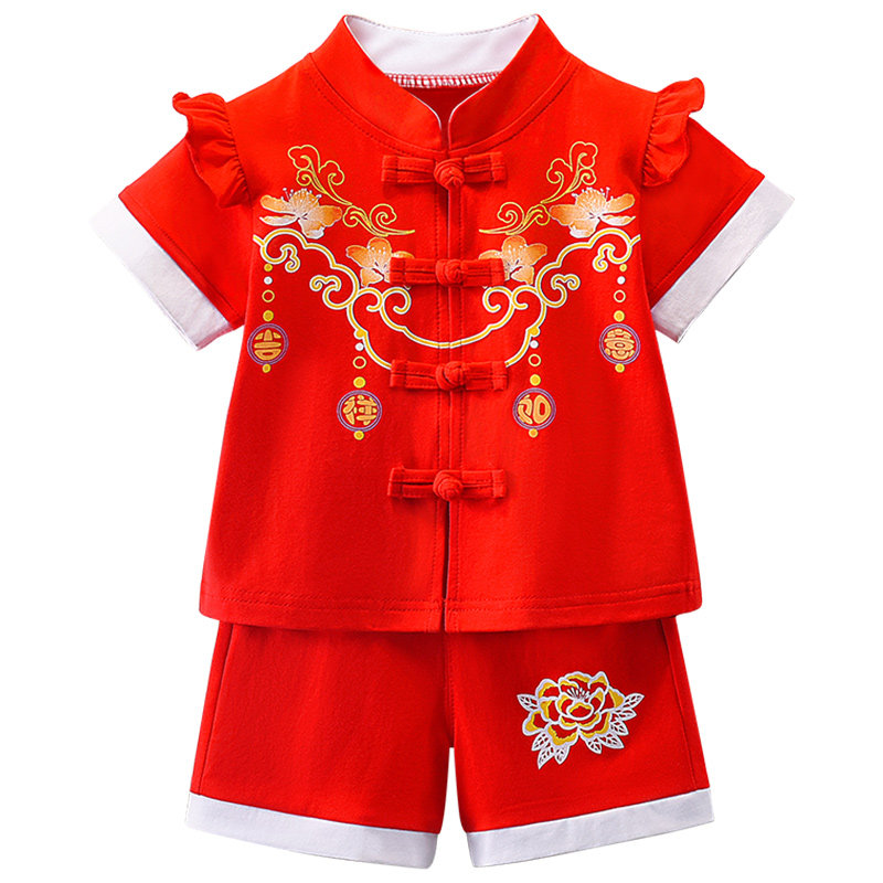 中国风夏季新款一周岁唐装女童