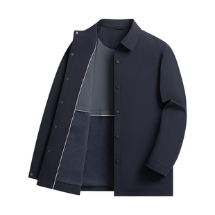 杉杉行政夹克男士2025新款秋冬季翻领羊毛加绒加厚商务抗皱外套
