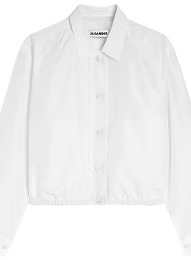 JILSANDER女士宽松短款长袖罗缎衬衫