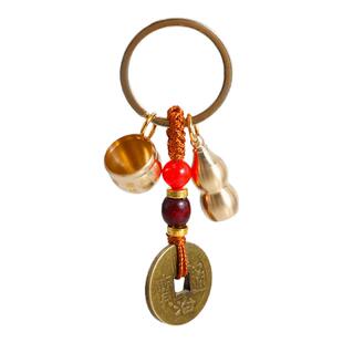 百福聚财缸纯黄铜米缸聚财铜缸聚宝盆钥匙扣招财进宝挂件摆件葫芦