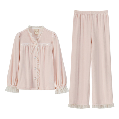 轻柔暖牛奶银狐绒保暖家居服新款