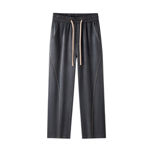 班尼路SK美式天丝阔腿牛仔裤男秋季2025新款潮牌宽松直筒休闲裤MS