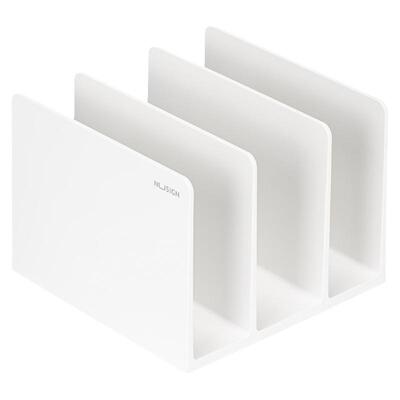 得力纽赛三格书立简约白色