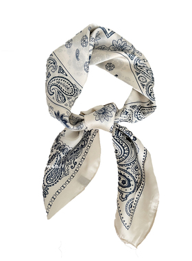 复古丝巾女春夏百搭图腾