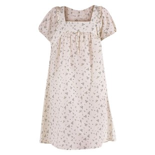 曼诺曼蒂克睡衣款夏季泡泡棉女短袖套装甜美风薄款少女睡裙家居服