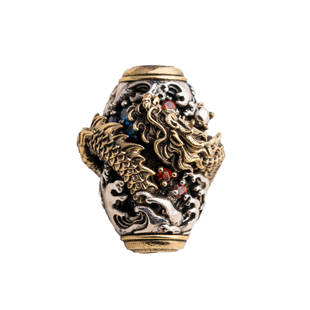 琢匠盘龙顶珠手串配饰国风银饰配件隔珠文玩diy腰珠三通背云配珠