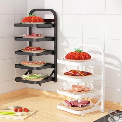 厨房折叠式免打孔壁挂式置物架台面蔬菜多层备家用收纳备菜盘