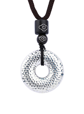 足银999平安扣纯银吊坠女款