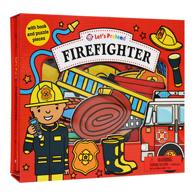 小小角色扮演家 我来当消防员 英文原版 Let's Pretend: Firefighter Set 儿童绘本 纸板模型操作玩具书 幼儿英语阅读启蒙早教