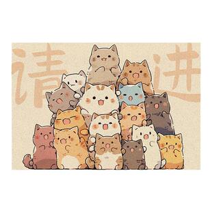 原素入户地垫门垫卡通家用脚垫丝圈进门口门外防滑可裁剪玄关地毯