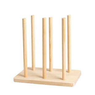 木质线团手工绕线轴毛线轴纸胶带收纳架实木桌面整理展示架编绳