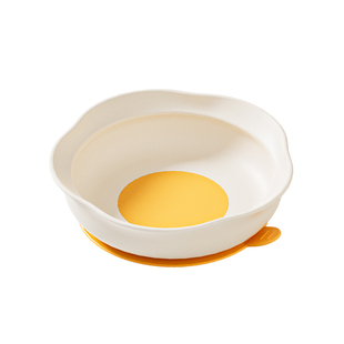 婧麒宝宝自主进食碗辅食碗蛋花碗学吃饭硅胶吸盘一体式儿童餐具