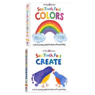 【自营】See Touch Feel英文原版绘本 触觉视觉嗅觉感官认知 低幼儿童早教启蒙绘本 英文版单词语学习读本 亲子互动触摸书