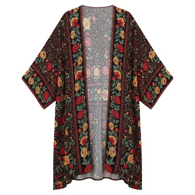 Casual printed bat long sleeved cardigan休闲印花蝙蝠长袖开衫