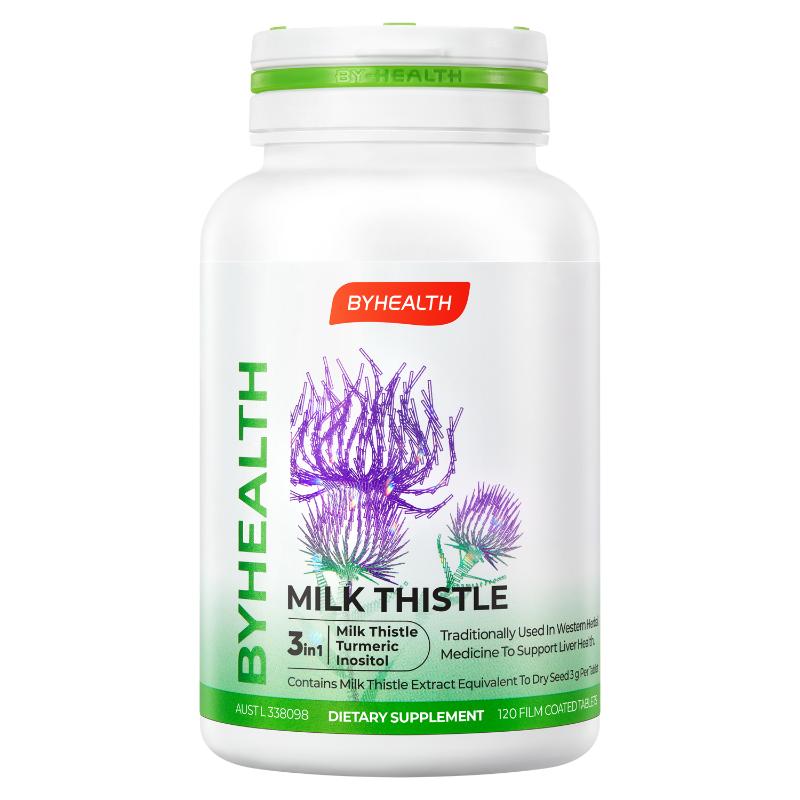 【自营】BYHEALTH汤臣倍健海外版奶蓟草护肝片120/180缓宿醉熬夜