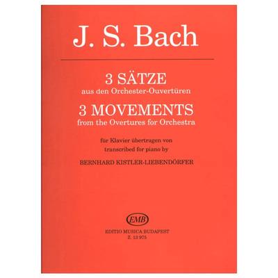 巴赫 三个乐章选自交响乐序曲 钢琴独奏 布达佩斯原版乐谱书 Bach 3 Movements from the Overtures for Orchestra Piano Z 13975