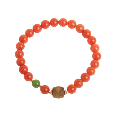 冰种高级天然南红国风转运珠手串