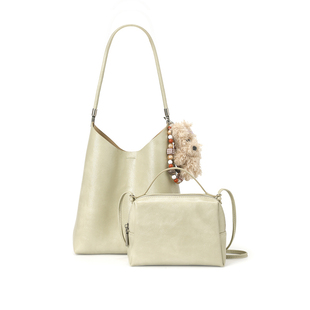 畹町腋下hobo包油蜡皮单肩软皮包女春季简约通勤子母包腋下饺子包