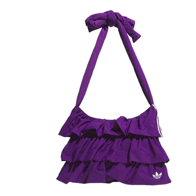 adidas阿迪达斯三叶草多层荷叶边拎包2026春女休闲单肩包 IA8912