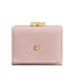 女士钱包女款可爱短款多卡位钱卡包一体2025新款钱夹零钱包二合一