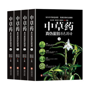 全4册中草药真伪鉴别原色图谱正版中药材饮片鉴别彩色图谱 图解本草纲目正版彩图植物图鉴中医学书籍中草药材彩色图片中草药大全