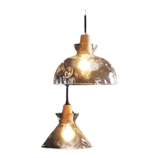 日式侘寂风餐厅吊灯北欧工业风复古咖啡厅餐桌灯玻璃吧台岛台吊灯