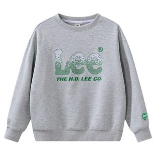 Lee kids童装圆领套头卫衣秋冬季时尚休闲百搭男女大童长袖上衣