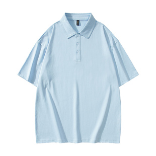 三枝梅花牌短袖polo衫男纯棉重磅240G翻领短t恤女纯色春夏季情侣