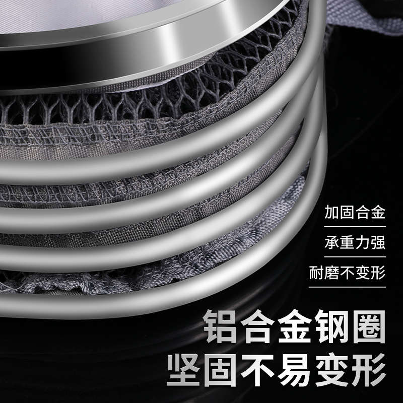 江悦方形鱼护铝合金圈垂钓卡边飞磕口渔护易携带活鱼袋鱼网兜渔具