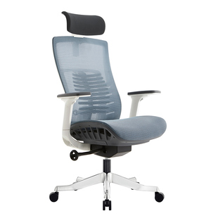 人体工学椅白色头枕靠背椅家用电脑椅升降高管职员老板办公椅子