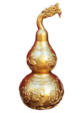 黄铜开盖葫芦龙头貔貅招财摆件