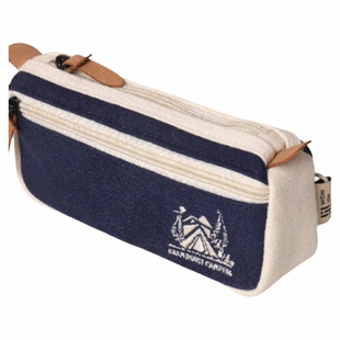 玩物文创笔袋新款撞色拼接ins高颜值棉布大容量初中生文具盒新款