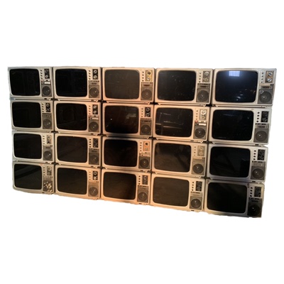 可播放黑白电视机复古直播道具