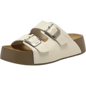 Bata勃肯拖鞋女2025夏商场新款英伦风牛皮外穿厚底凉拖鞋25300BT5