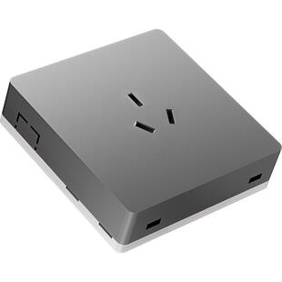 国际电工明装开关插座面板家用灰色墙壁明线盒电源一开带五孔插座