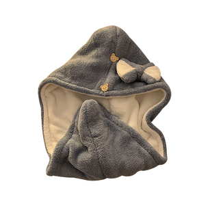 可爱蝴蝶结干发帽女高颜值双层加厚超强吸水速干浴帽洗头包头毛巾