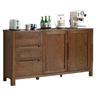 全实木餐边柜纯红橡木餐边橱碗1.8米长度1.5北欧风玻璃抽屉柜