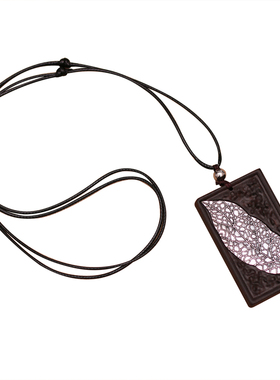 新中式国风复古文艺檀木项链