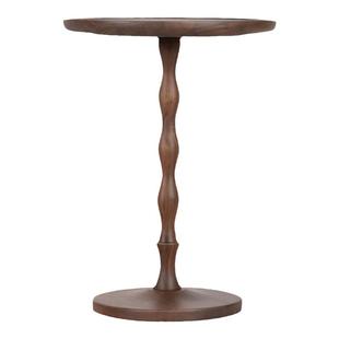 无意复古中古可移动小桌子圆桌床头桌沙发边几小茶几迷你黑胡桃木