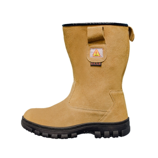 牛皮电焊工劳保鞋防砸防刺耐高温绝缘耐磨防滑实心底工地油田工靴