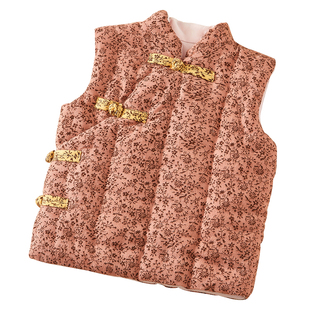 儿童纯棉花手工加厚保暖马甲秋冬男女宝宝居家外穿坎肩春节拜年服