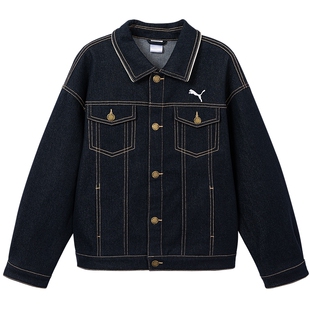 PUMA彪马童装26春季新款儿童便服男女童牛仔服潮流时尚牛仔外套