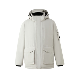 Eland衣恋羽绒服男装中长款时尚宽松加厚保暖鹅绒外套2025冬新款