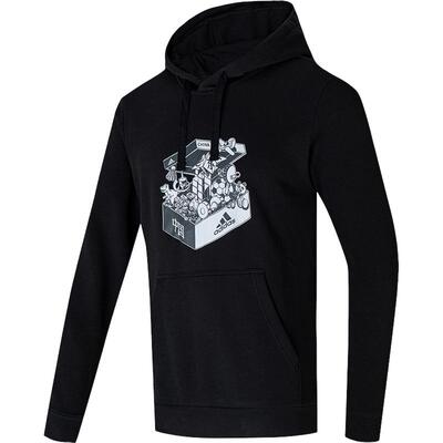 Adidas/阿迪达斯官方正品时尚印花针织宽松男子连帽卫衣GS7691