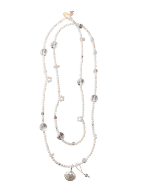 shannai原创天然螺贝白水晶项链