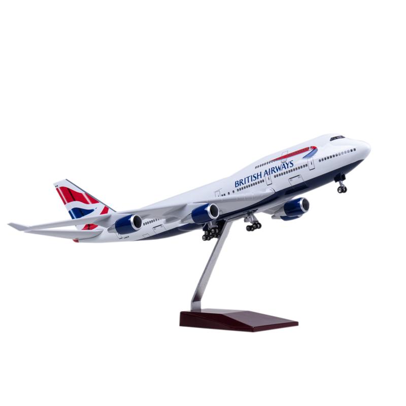 英航747仿真客机飞机模型带轮子