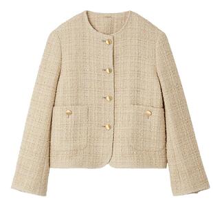 Mila Owen25秋冬新品休闲优雅粗花呢小香风无领外套09WFJ254015